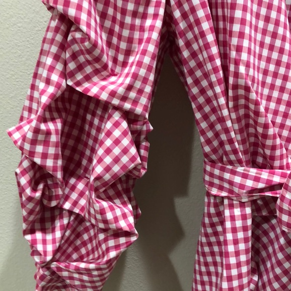 🎀NWOT Halogen Wrap Pink Gingham Shirt-XS 🎀 - Picture 4 of 6